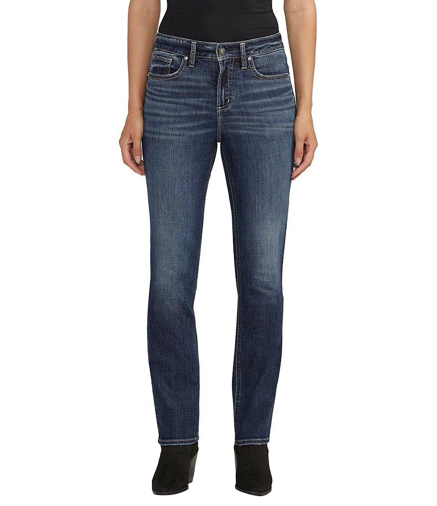 Прямые джинсы Avery с высокой посадкой Silver Jeans Co., синий