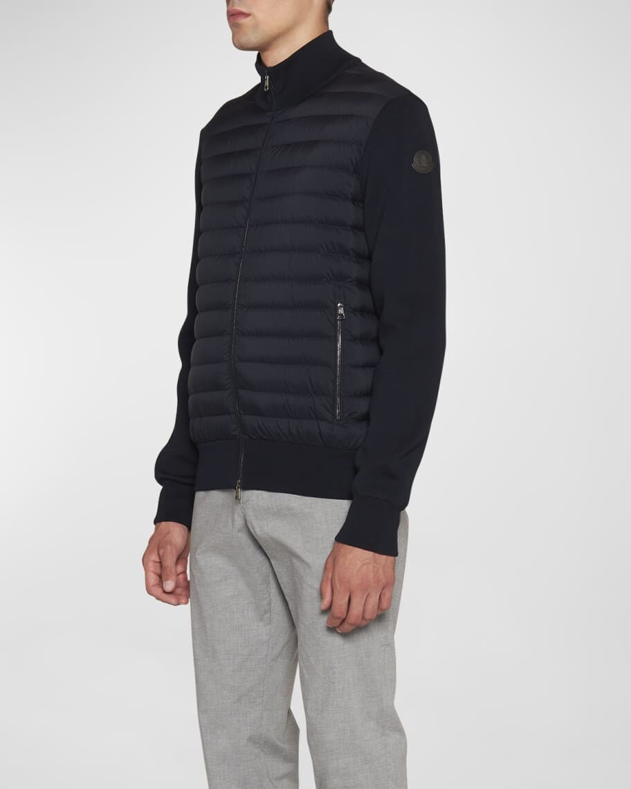 

Мужской гибридный вязаный свитер на пуху Moncler, Черный