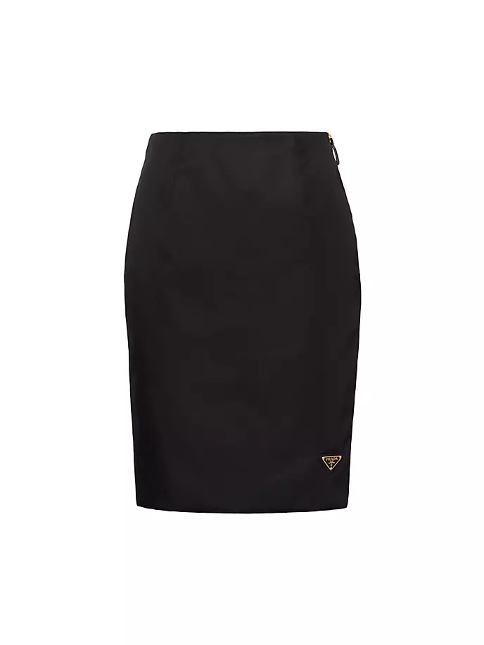 

Юбка-карандаш из повторного нейлона Prada, черный