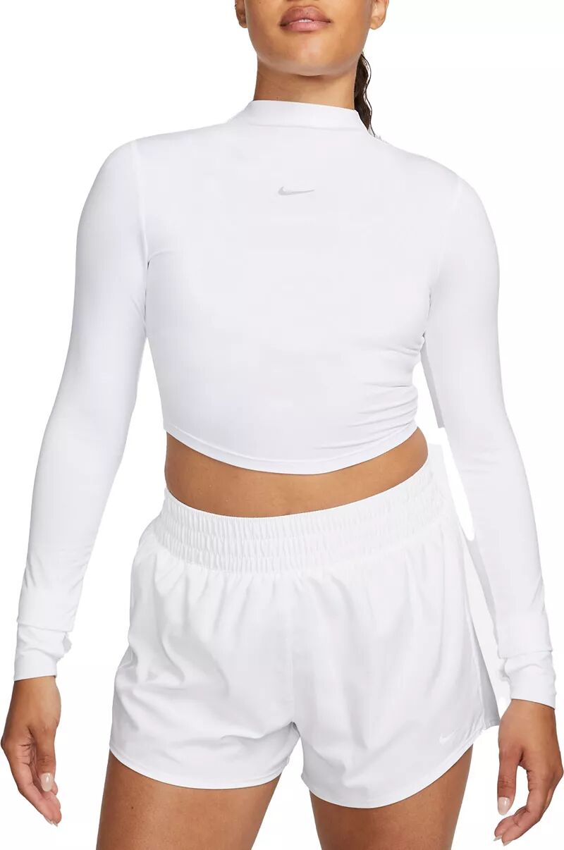 

Женский укороченный топ с длинными рукавами Nike One Dri-FIT Luxe, белый