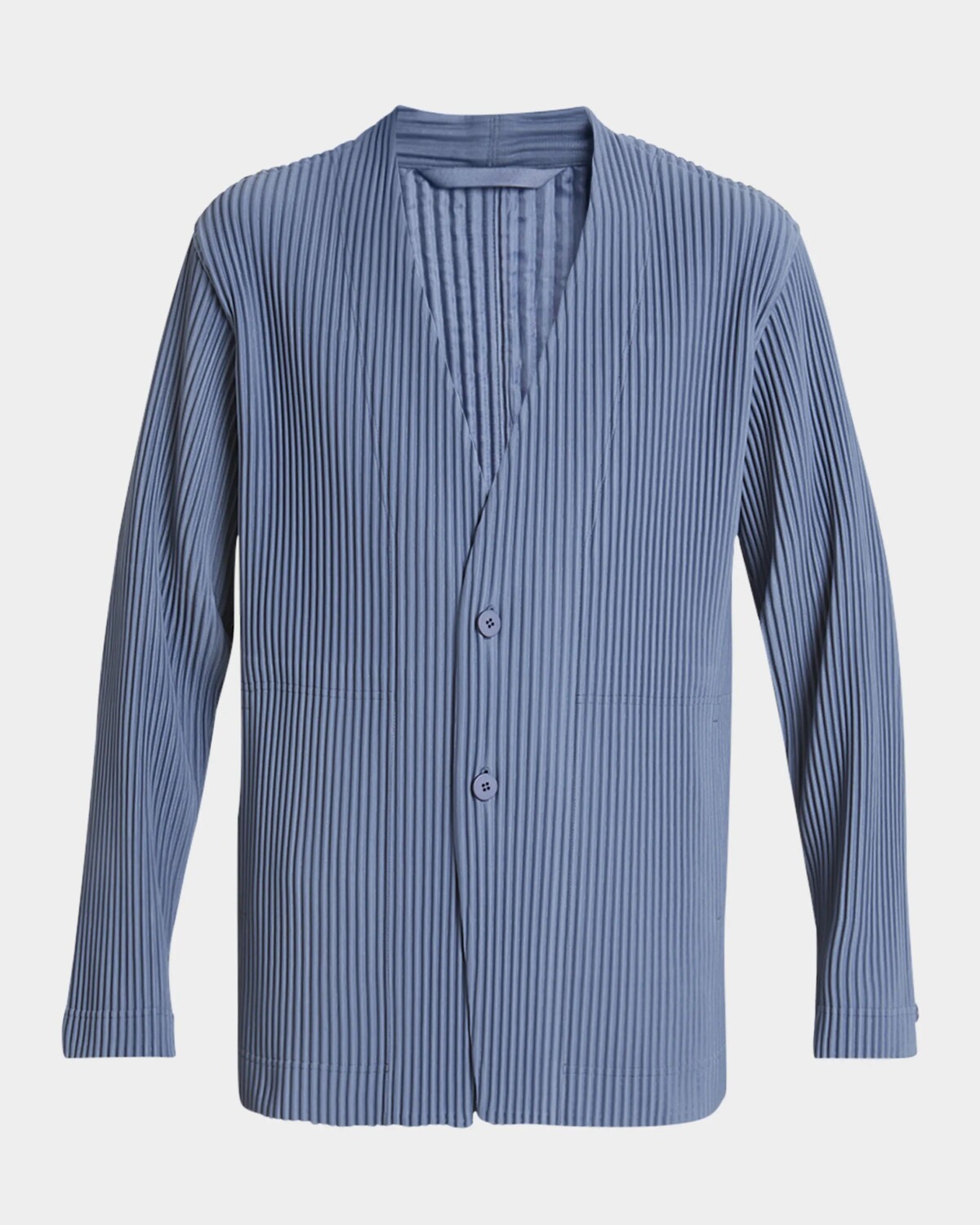 

Мужская спортивная куртка с v-образным вырезом и плиссировкой Homme Plisse Issey Miyake, цвет Blue Gray