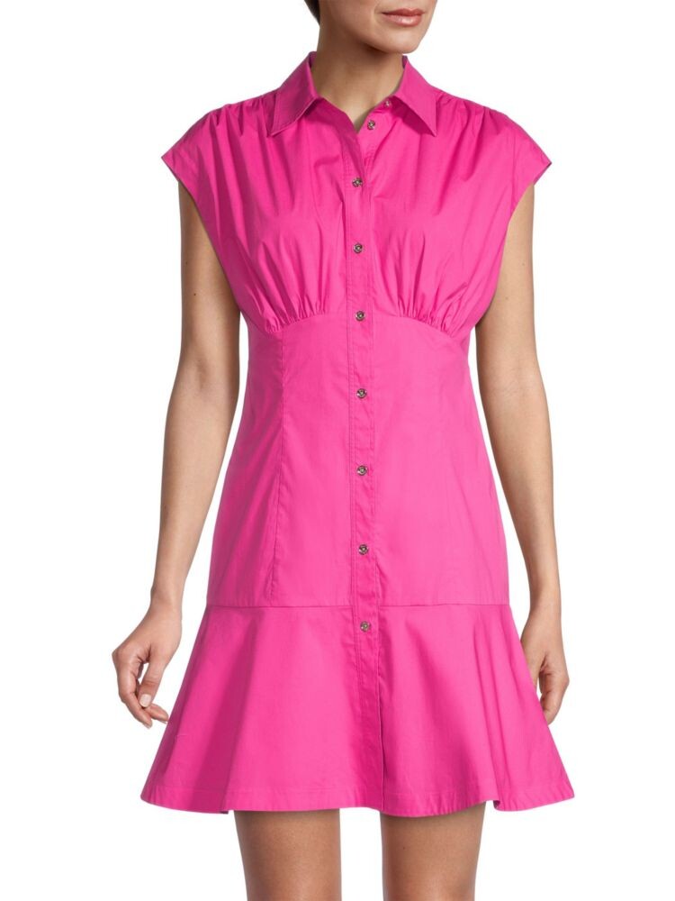 

Плиссированное мини-платье с короткими рукавами Michael Kors, цвет Cerise