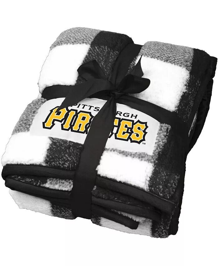 

Флисовое одеяло Pittsburgh Pirates в клетку Buffalo размером 50 x 60 дюймов Logo Brands, черный