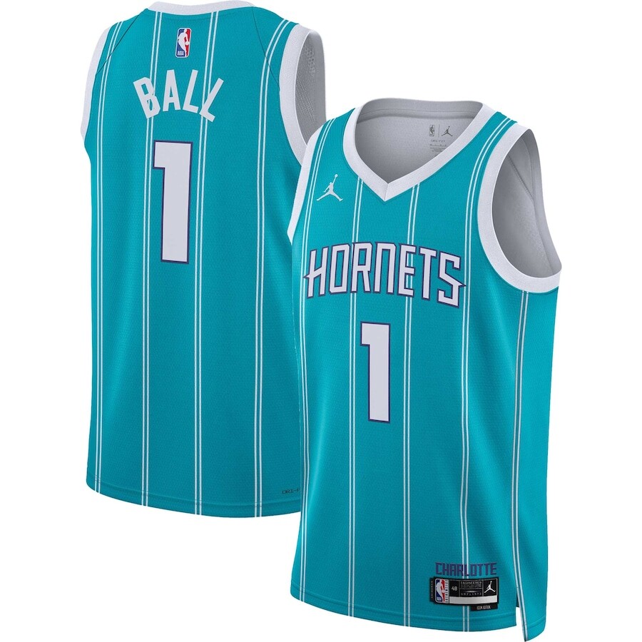 

Джерси Jordan Brand Charlotte Hornets, бирюзовый