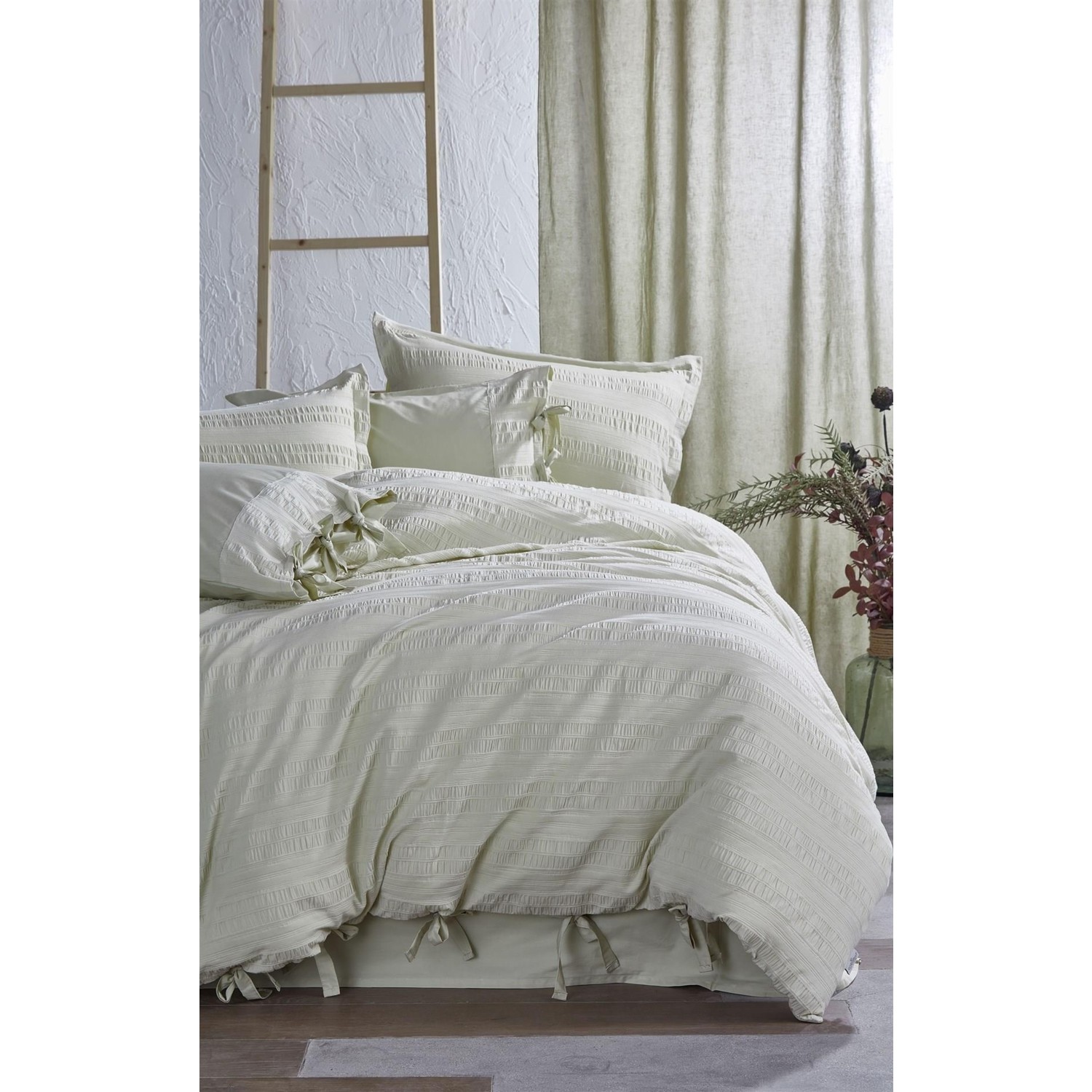 Комплект постельного белья Ecocotton Miha из органического хлопка и лайкры мятного цвета 200X220 см