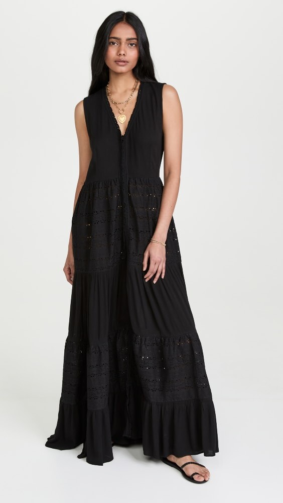 

Платье макси Playa Lucila Eyelet, черный