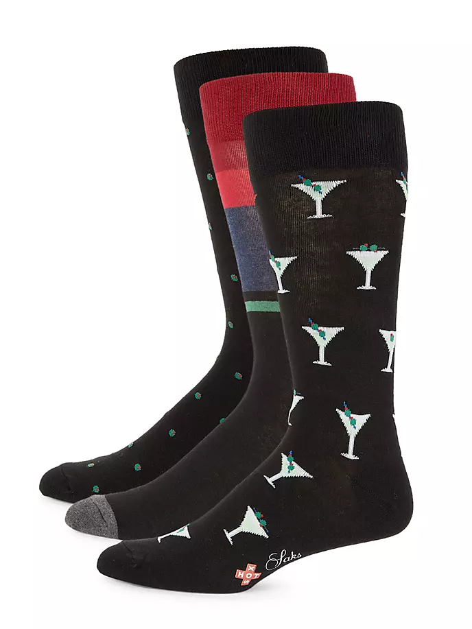 

Коллекция HOTSOX Martini Socks Set (3 пары носков) Saks Fifth Avenue, цвет moonless night combo