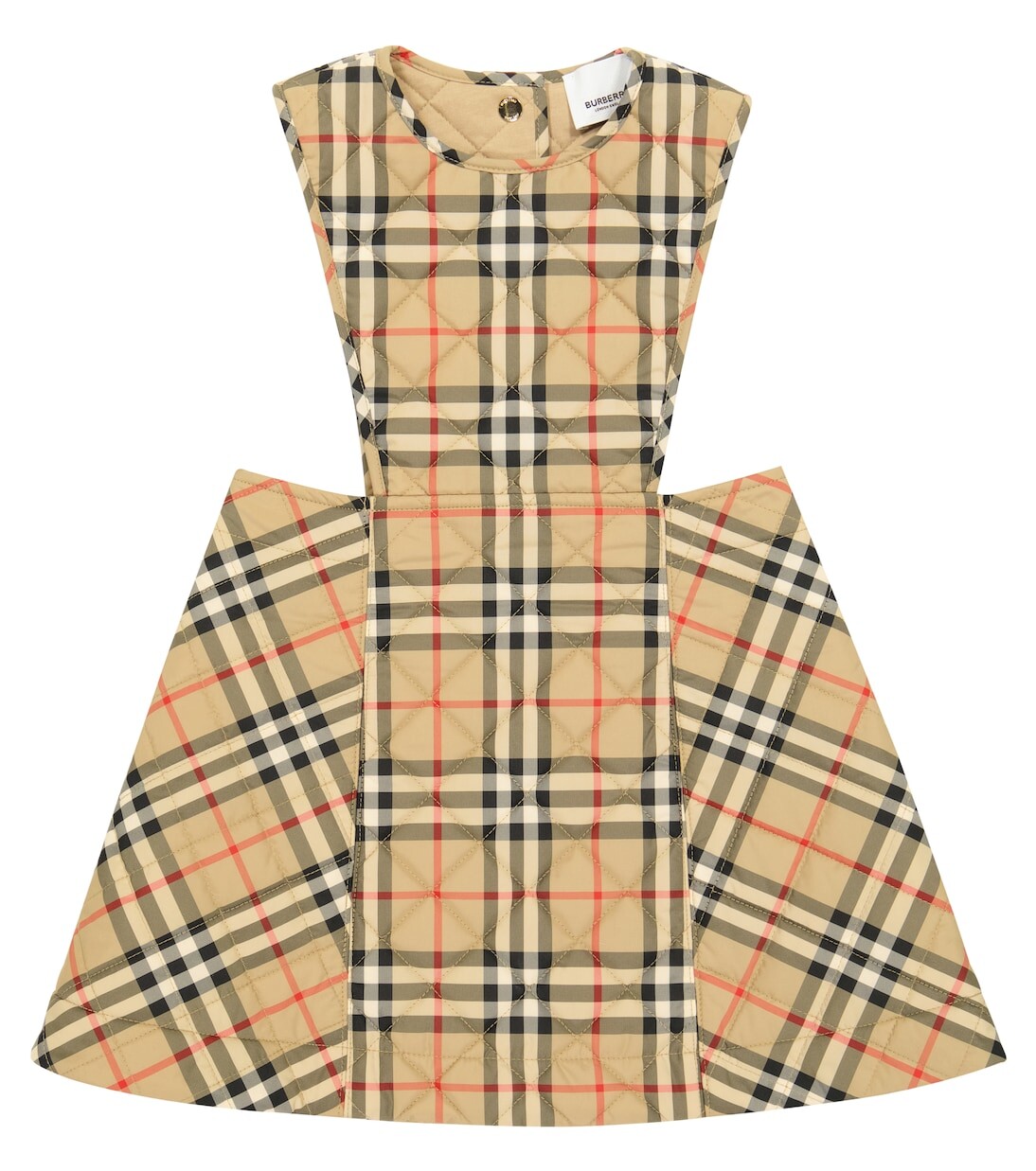 

Стеганый сарафан в клетку vintage check Burberry Kids, мультиколор