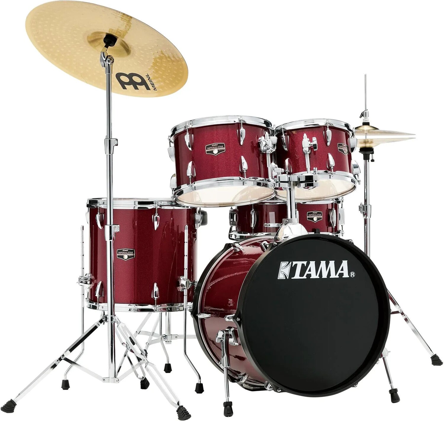 

Tama Imperialstar IE58C Полная ударная установка из 5 предметов с малым барабаном и тарелками Meinl - Candy Apple Mist