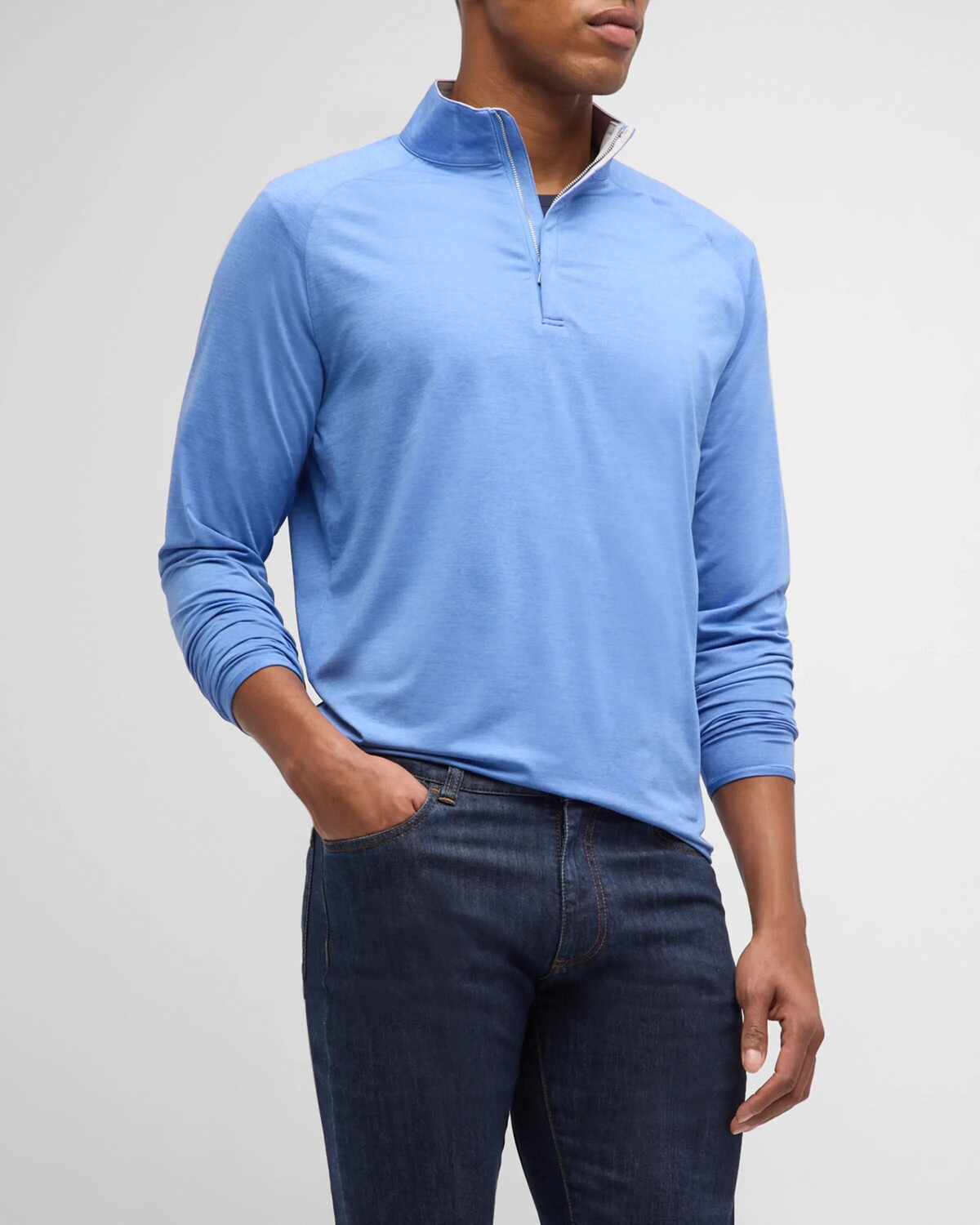 

Мужской свитер Stealth Performance с молнией на четверть Peter Millar, цвет Cascade Blue