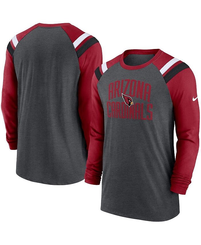 

Мужская темно-серая модная спортивная футболка Cardinal Arizona Cardinals Tri-Blend реглан с длинным рукавом Nike, серый