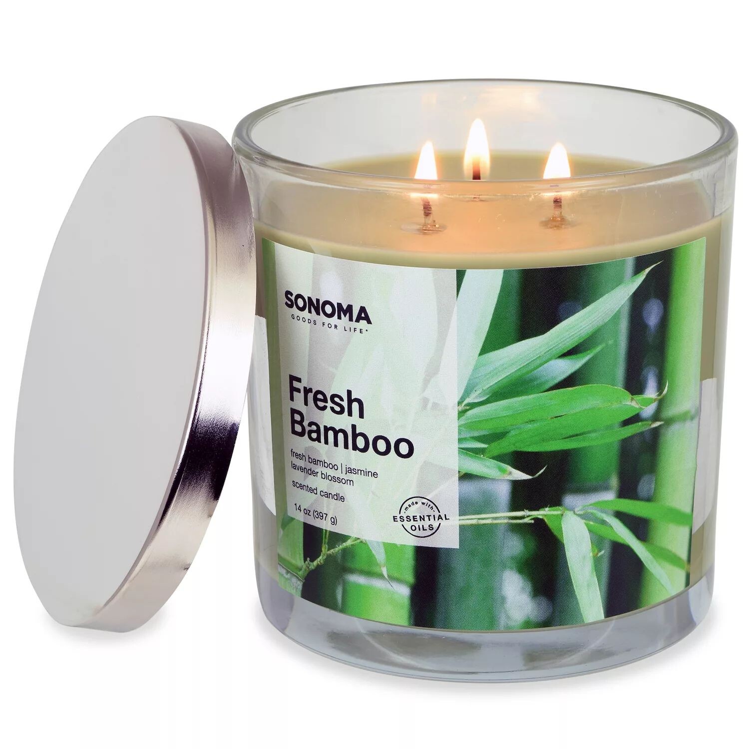 

Sonoma Goods For Life Свежий бамбук, 14 унций. Свеча Баночка