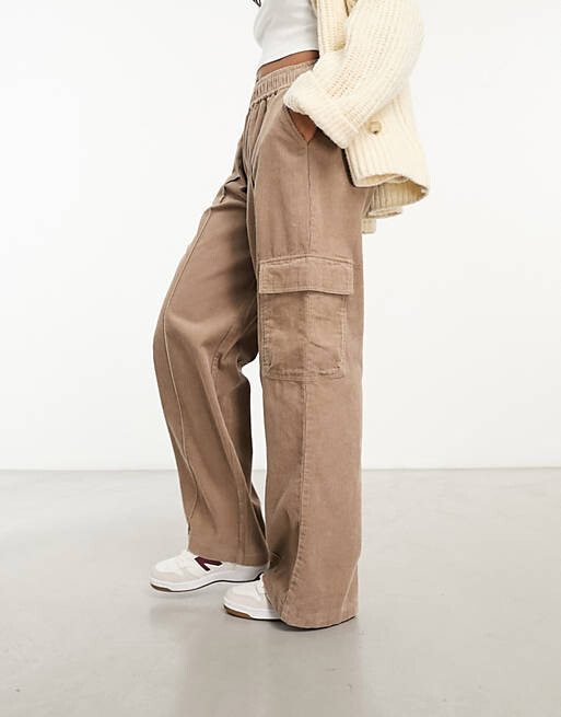 

Бисквитные брюки карго с шнурком ASOS DESIGN