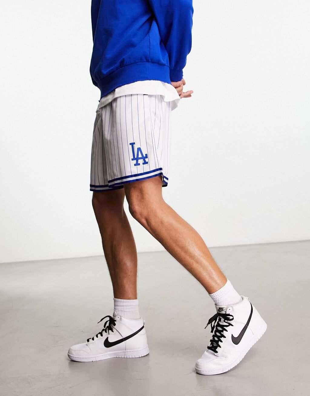 

Белые шорты из сетки в тонкую полоску 47 Brand MLB LA Dodgers