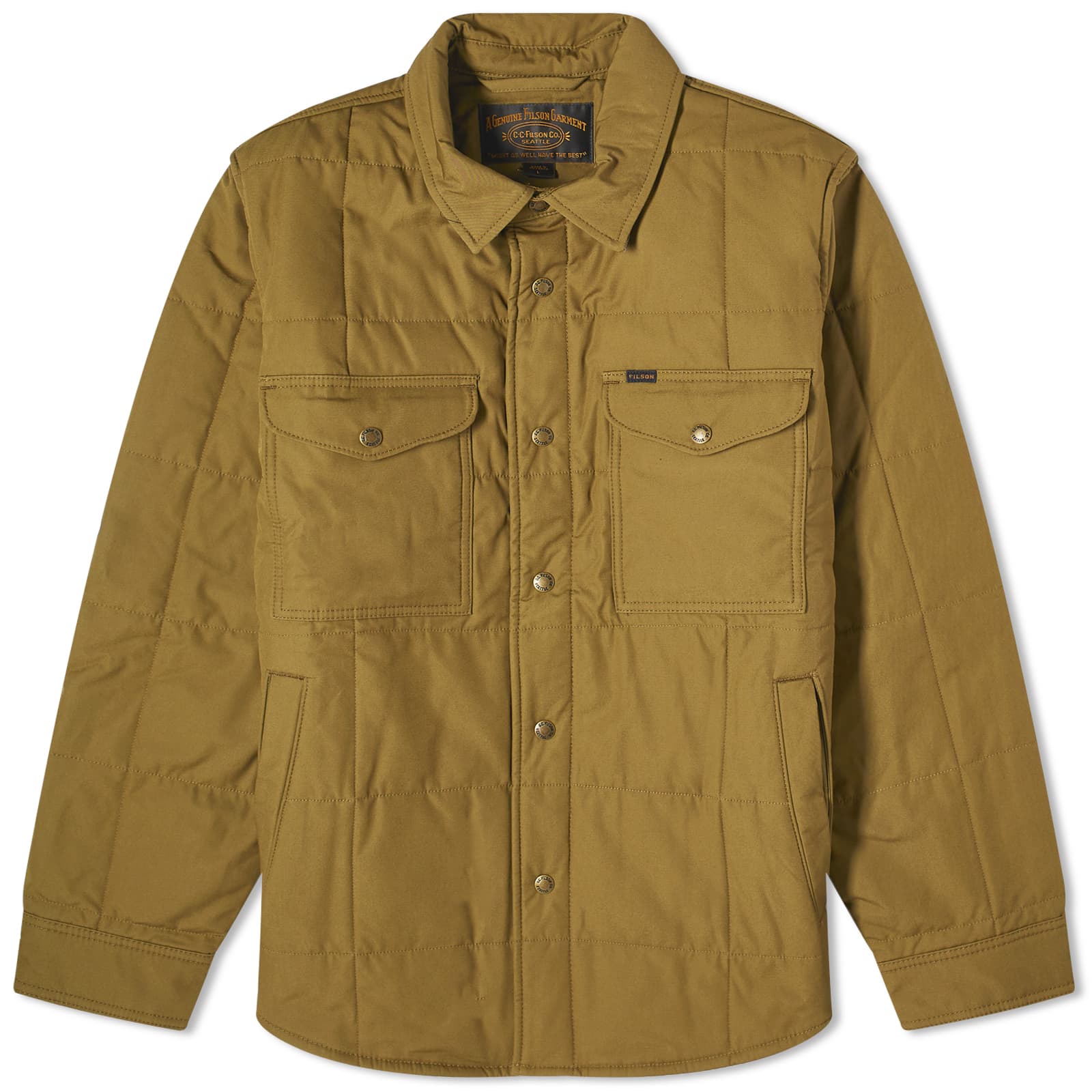 Куртка Filson Cover Cloth Quilted Shirt, цвет Olive Drab