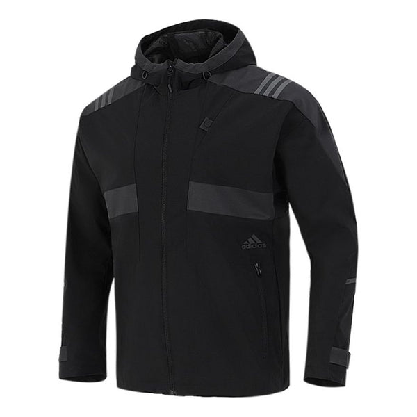 Куртка adidas Athleisure Casual Sports hooded Training Knit Jacket Black, черный