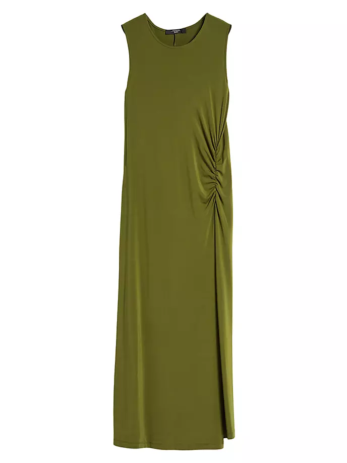 Платье макси со сборками из джерси Weekend Max Mara, зеленый