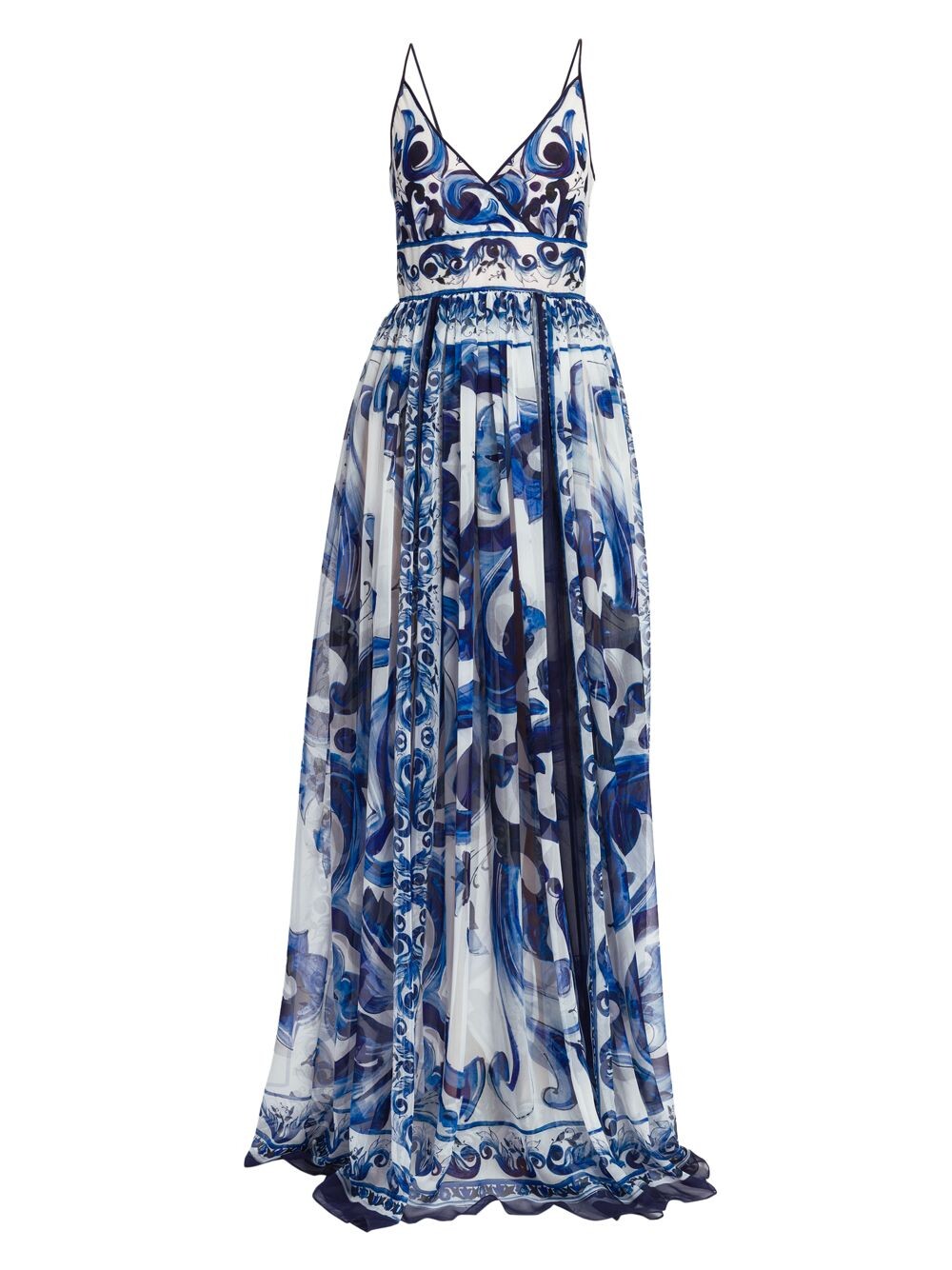 

Платье макси без рукавов Blu Mediterraneo с рисунком DOLCE&GABBANA