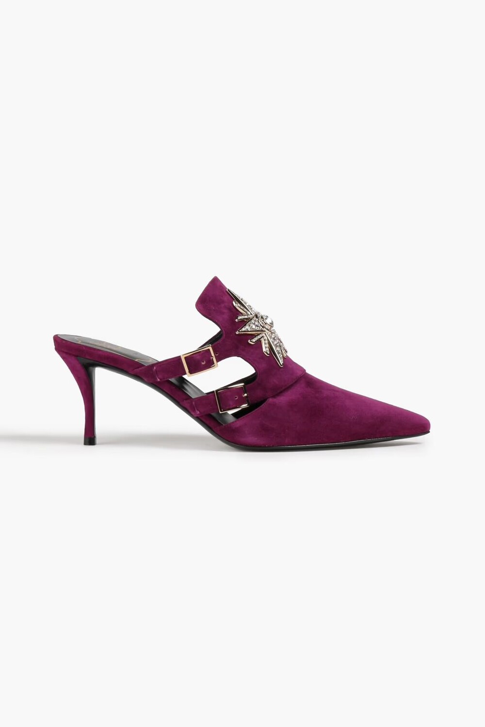 

Украшенные замшевые мюли Roger Vivier, слива