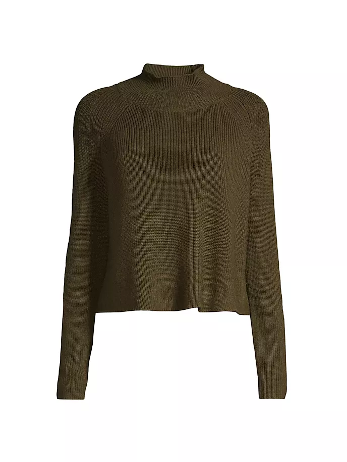 

Укороченная шерстяная водолазка Eileen Fisher, цвет olive green