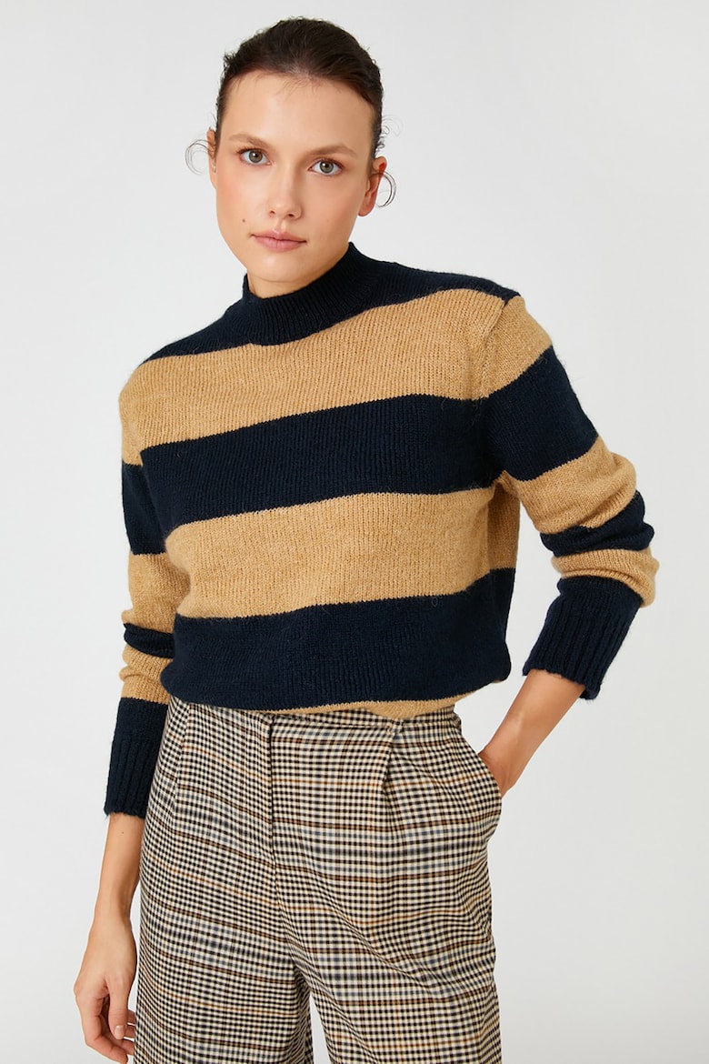 Полосатый свитер с шерстью Koton, бежевый