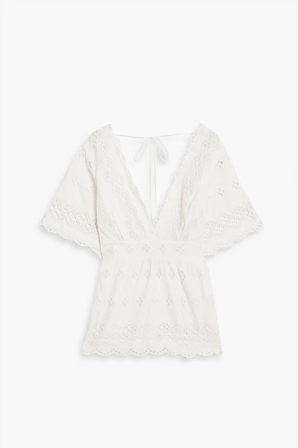 

Sangalo хлопковая блузка из английской вышивки с открытой спиной Antik Batik, цвет Off-white