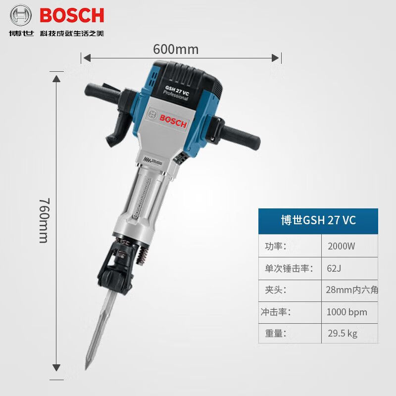 Отбойный молоток Bosch GSH16-30/27VC Professional, 1750W