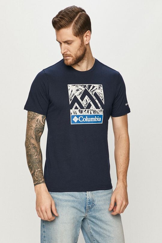 

Хлопковая футболка Columbia, темно-синий