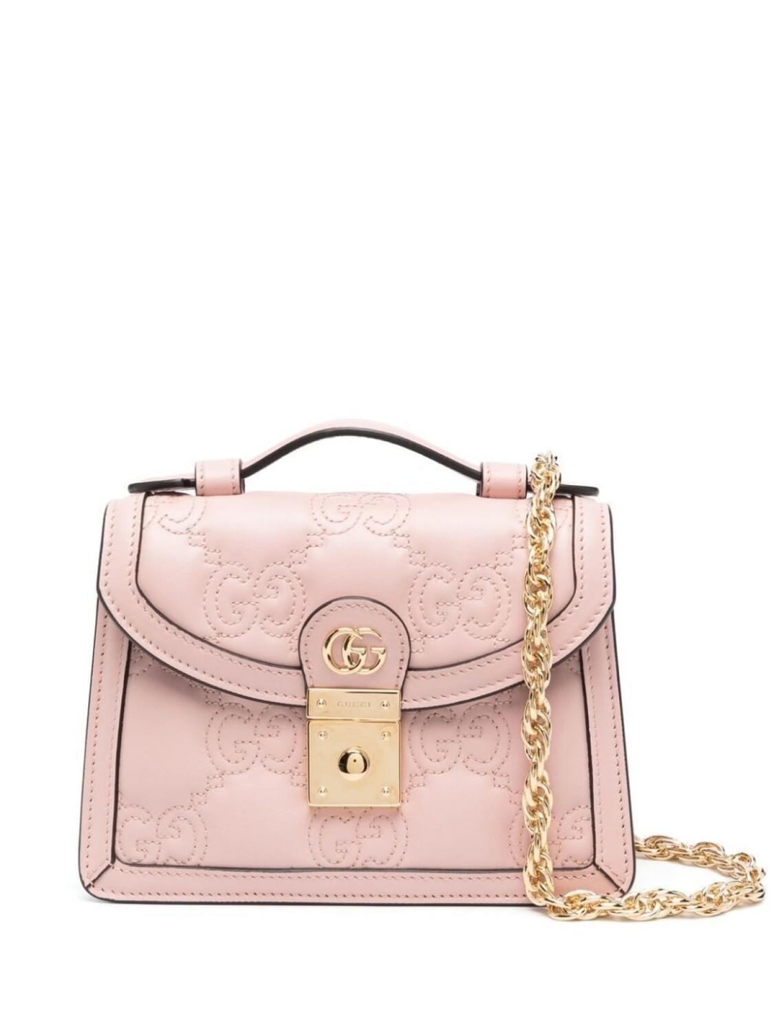 Gucci мини-сумка GG matelass?© с верхней ручкой, розовый