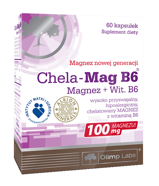Магний в капсулах Olimp Chela-Mag B6, 60 шт капсулы от судорог с магнием и калием olimp chela mag b6 skurcz 60 шт