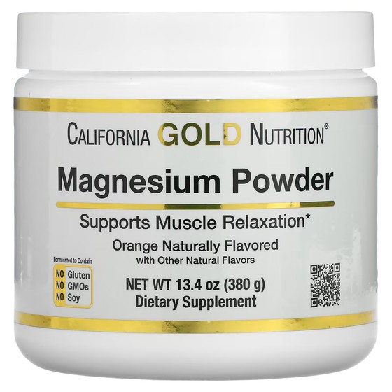 цена Пищевая добавка California Gold Nutrition магний со вкусом апельсиновой цедры, 380 г