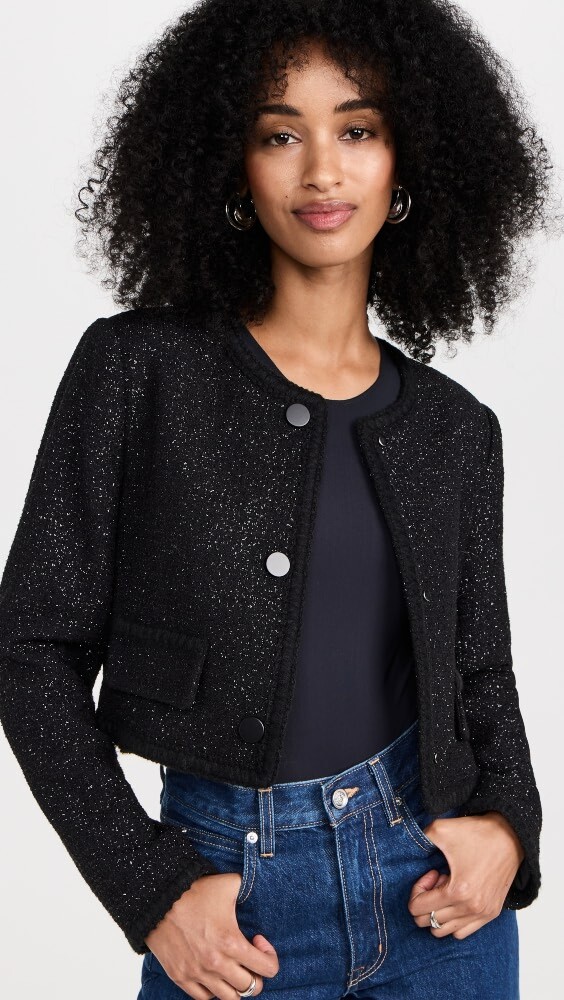 

Куртка Jason Wu Cropped Sparkle Tweed, черный
