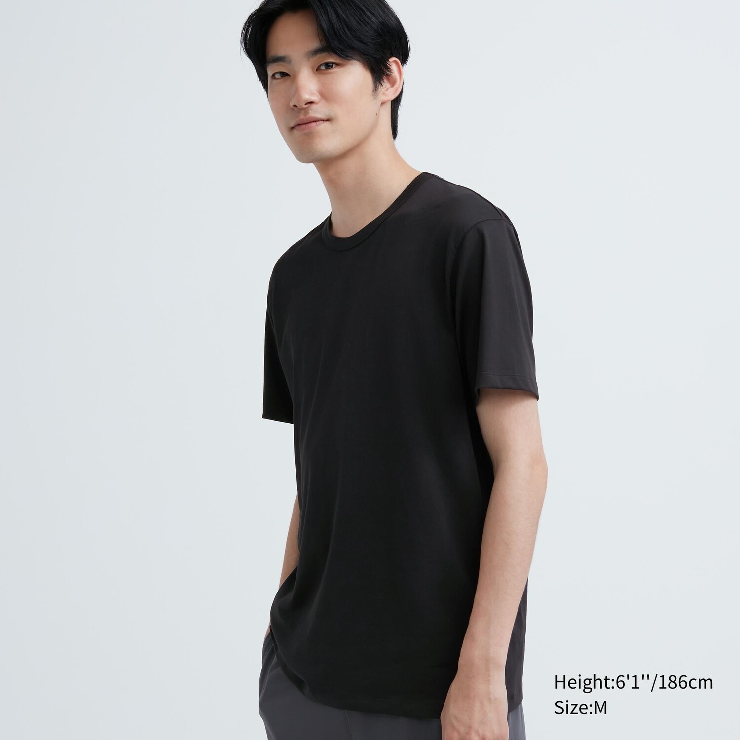 

Футболка мужская Uniqlo AIRism с круглым вырезом, черный