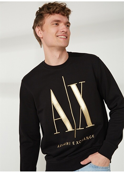 

Черная мужская толстовка с воротником с капюшоном Armani Exchange