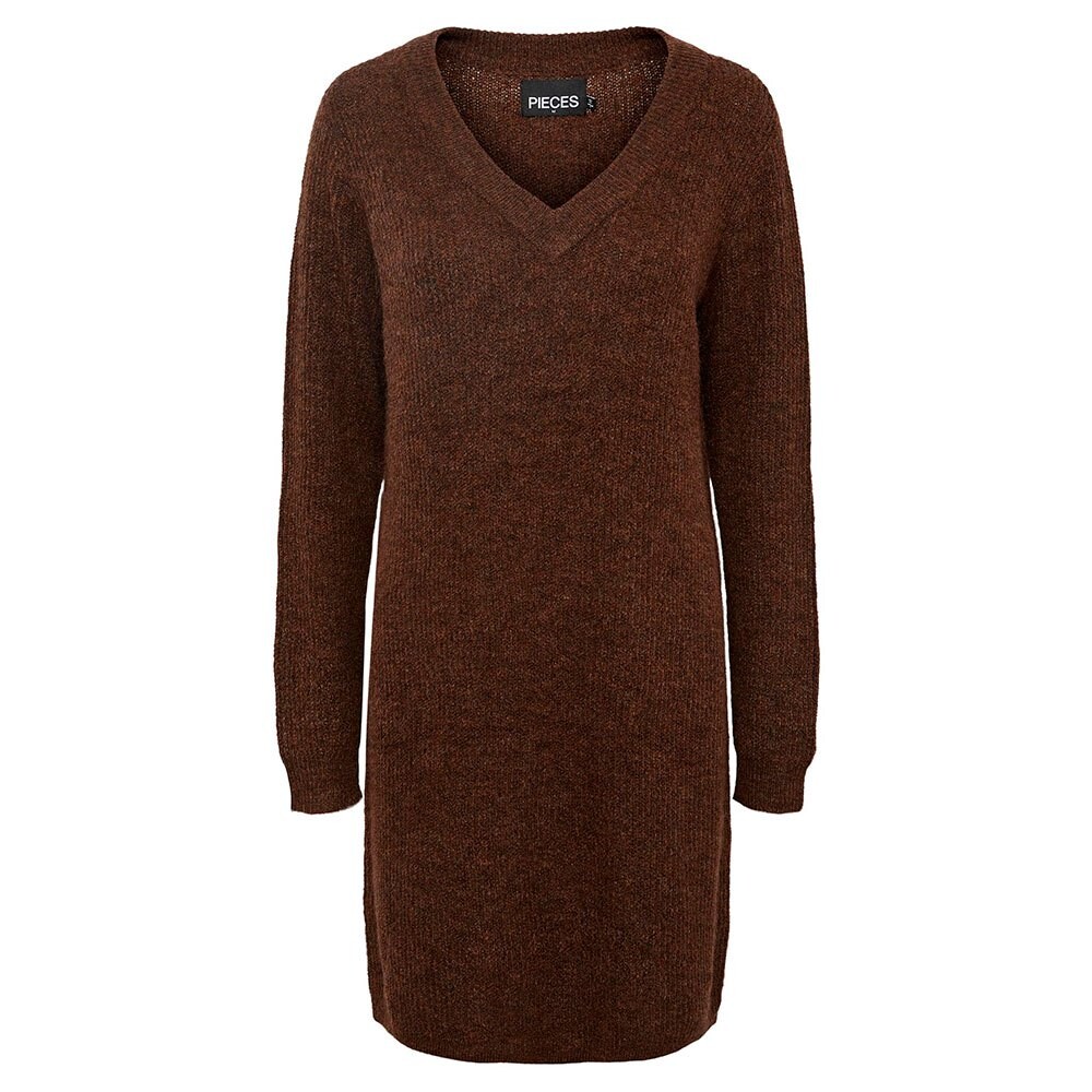 

Платье с длинным рукавом Pieces Ellen V Neck, коричневый