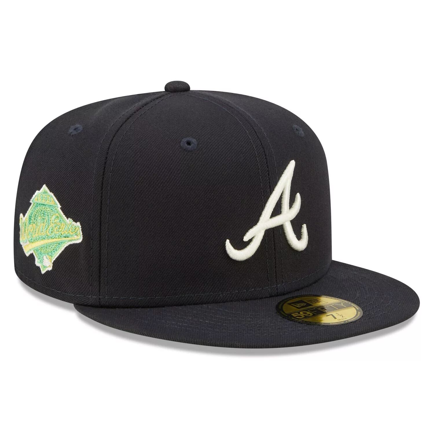 

Мужская облегающая шляпа New Era Navy Atlanta Braves 1995 World Series Champions Citrus Pop UV 59FIFTY