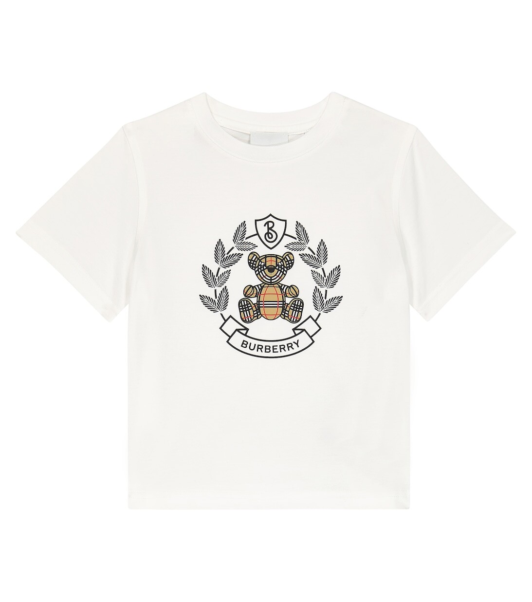

Футболка из хлопкового джерси с вышивкой Burberry, белый