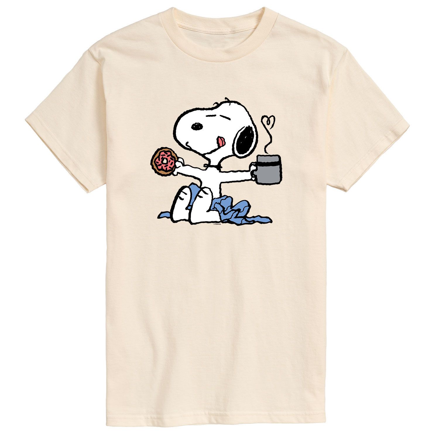 Мужская футболка Snoopy с арахисовым пончиком и кофе Licensed Character мужская футболка кот с пончиком s белый