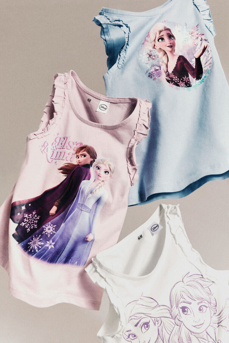 

Комплект из трех топов-жилетов с оборками H&M, розовый