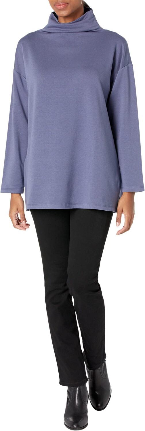 

Туника Petite с высоким воротником-воронкой Eileen Fisher, цвет Twilight