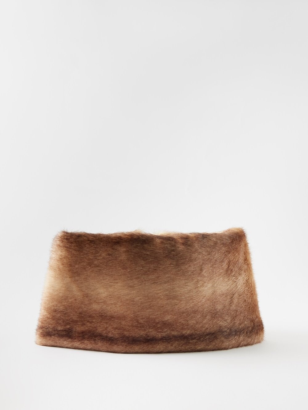 

Шарф с воротником из искусственного меха и кожаной отделкой LOEWE, коричневый