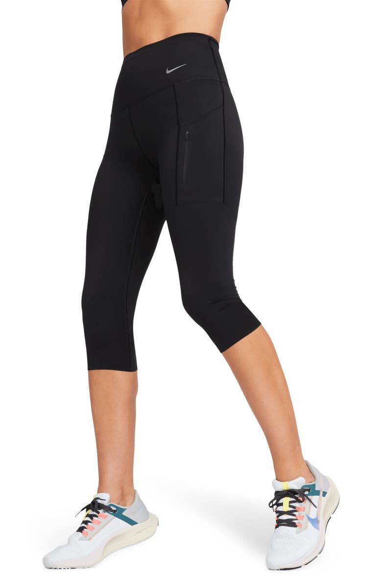 

Укороченные леггинсы с высокой талией Dri-FIT Go Firm Support NIKE, черный