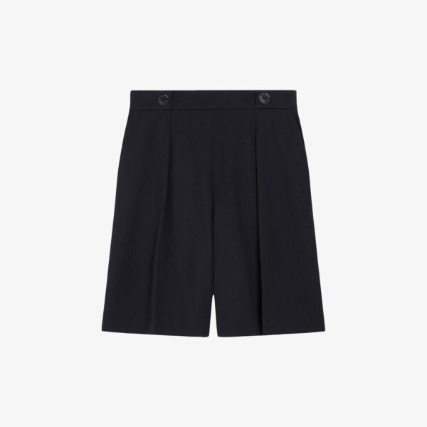 

Широкие шорты с высокой посадкой из смесовой шерсти Claudie Pierlot, цвет bleus