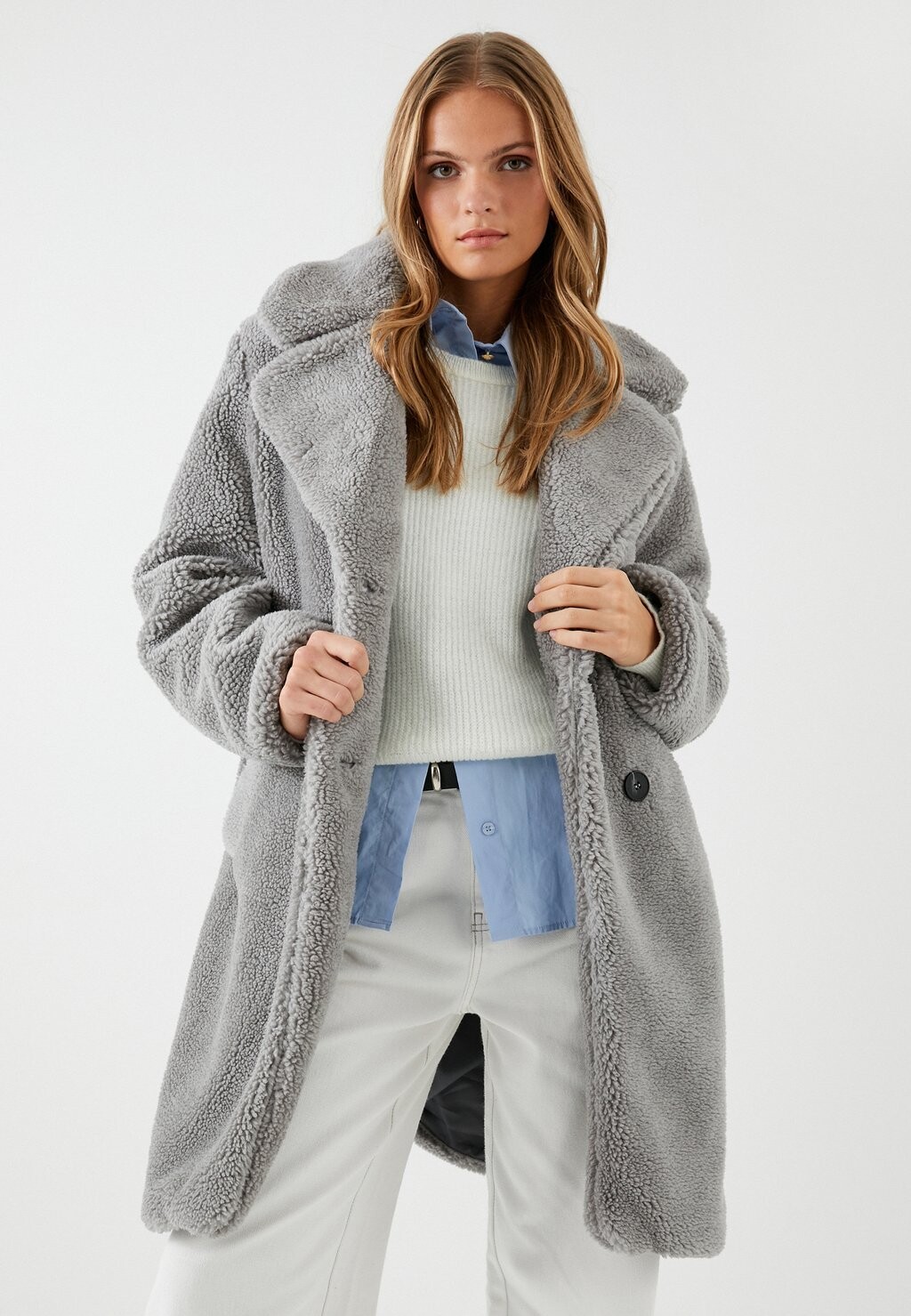 

Пальто классическое Pocket Detail Buttoned Double Breasted Koton, цвет grey