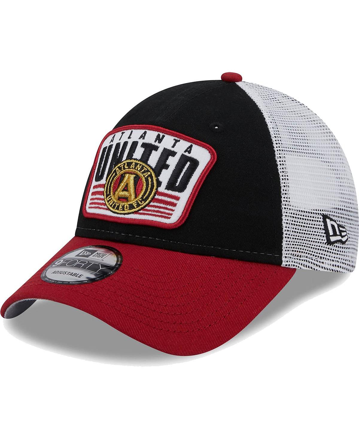 Мужская черно-красная кепка Atlanta United FC Patch 9FORTY Trucker Snapback New Era