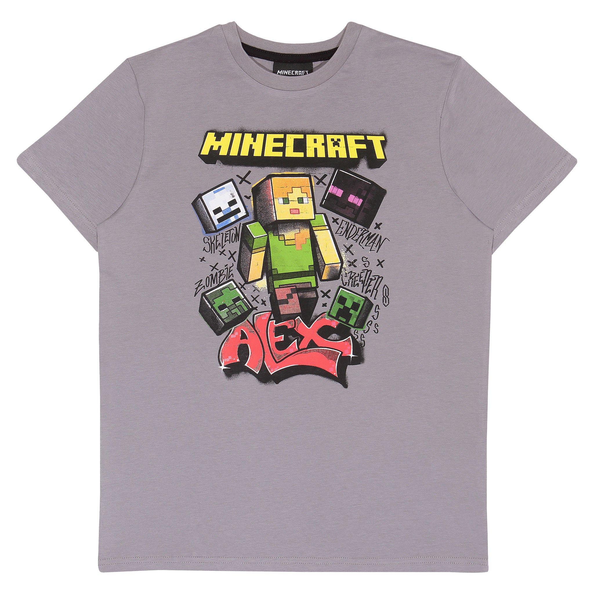 Алекс футболка Minecraft, серый