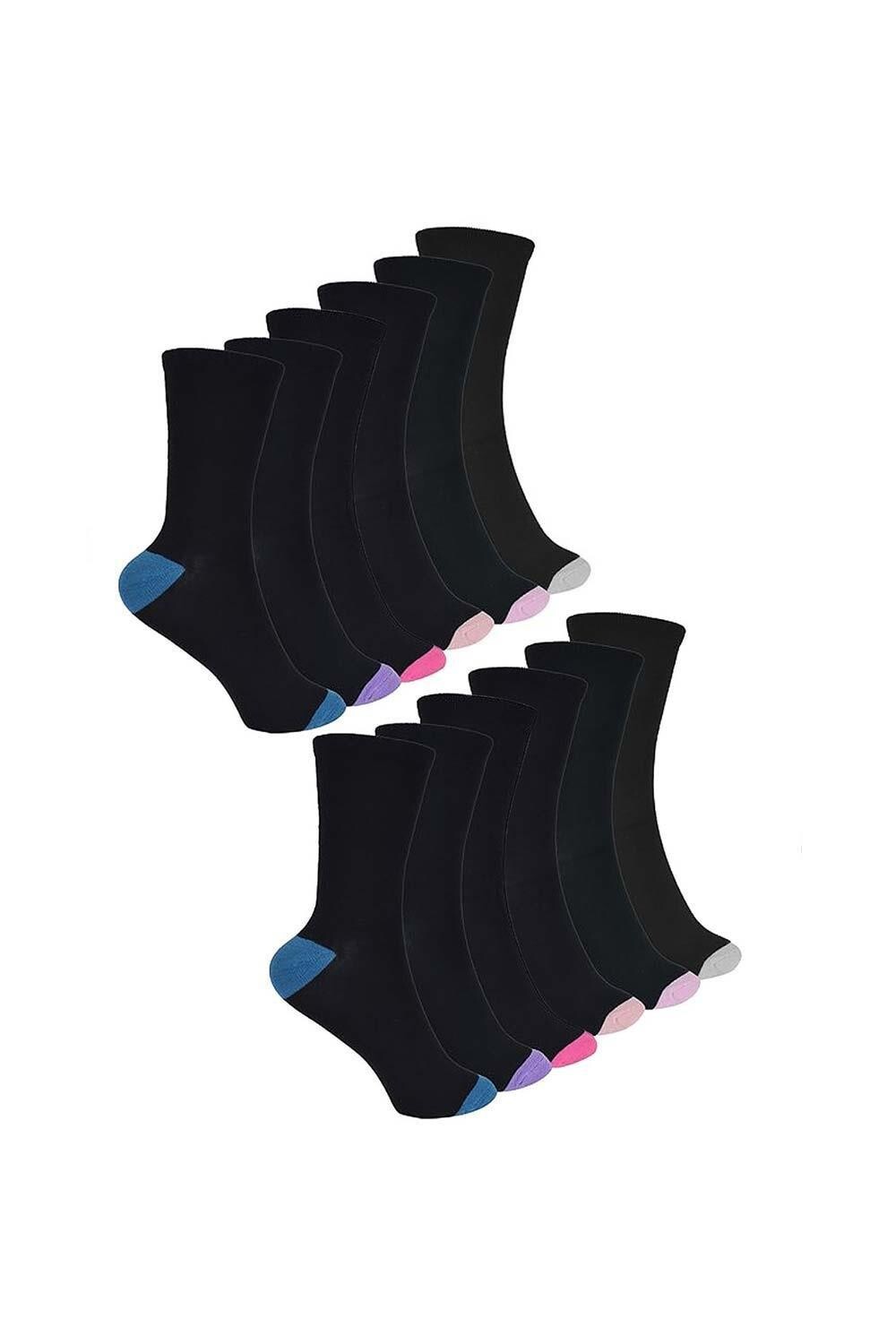 

12 пар мягких дышащих носков с мягкой подкладкой из бамбука Sock Snob, черный