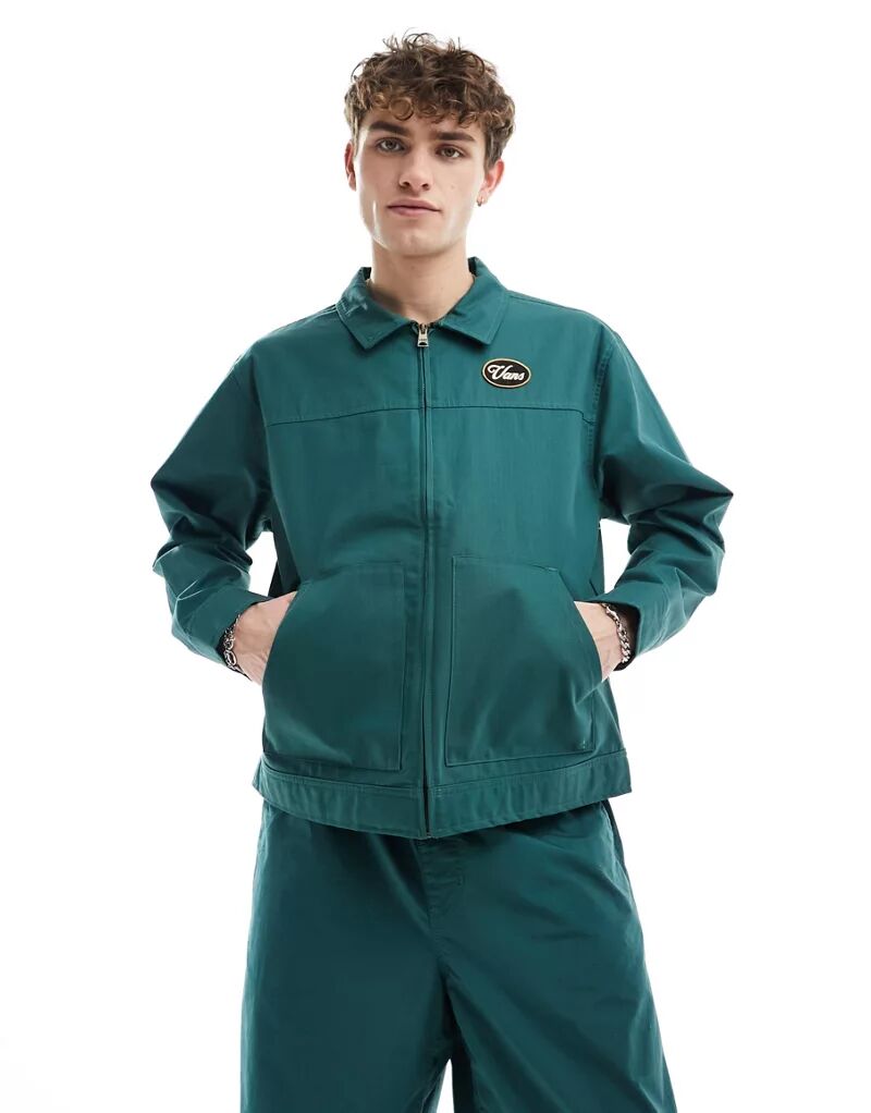 Темно-зеленая укороченная парусиновая куртка Vans Coyle