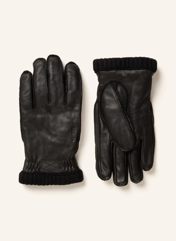 цена Кожаные перчатки Hestra, черный