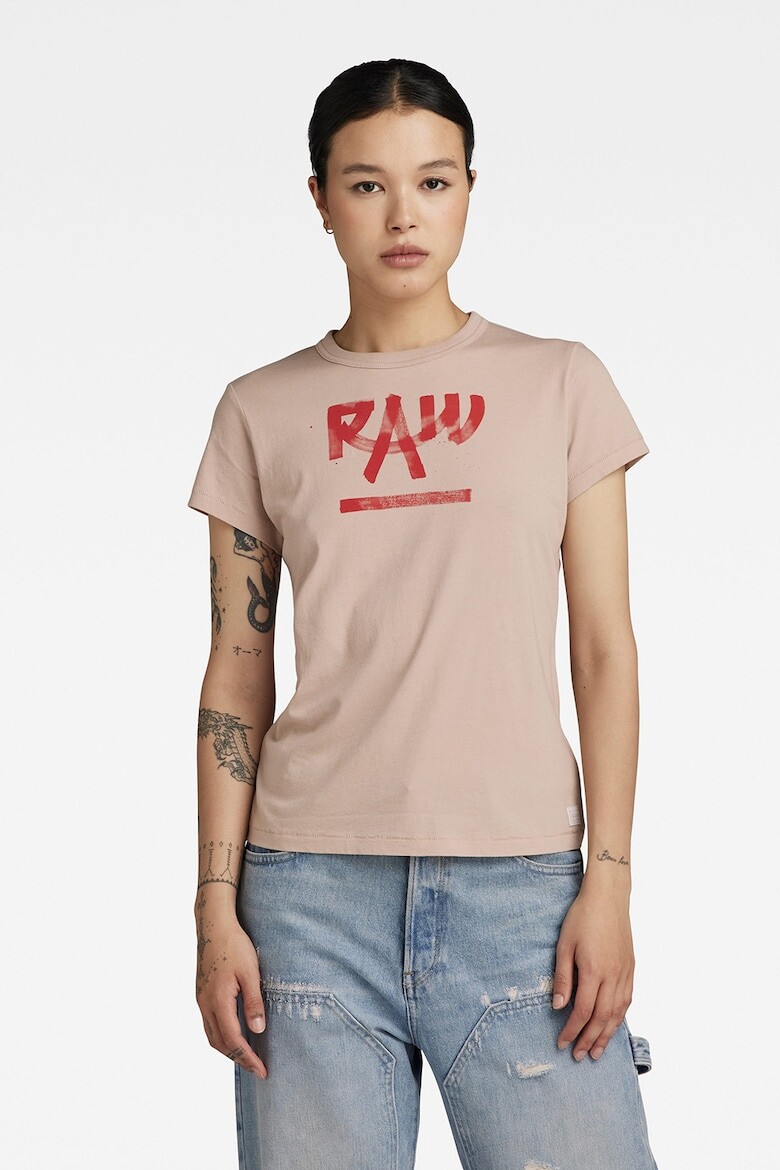 

Футболка из органического хлопка с логотипом G-Star Raw, розовый